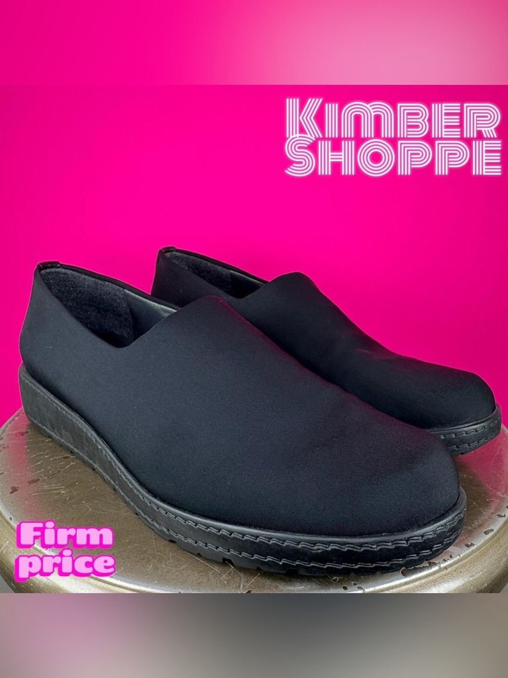Stuart Weitzman Black Neoprene Slip-On Loafer US 7.5 UK 5